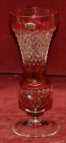 Vintage: CENTRO TIPO COPA EN CRISTAL TALLADO DE MANUFACTURA BELGA DE VAL ST. LAMBERT. CIRCA 1950
